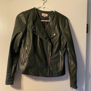 Loft Green Faux Leather Jacket